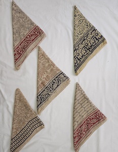 Hand Block Printed Cotton Bandana <b>Scarf</b> Black & Beige Ethnic Headwrap or Neck <b>Scarf</b> Pure Cotton Handblock Printed Lightweight - Product Image 4