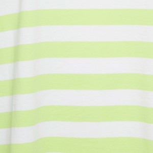 Camiseta de Mujer, Corte Regular, a Rayas, Cuello Redondo, Manga Corta, Verde y Blanca, Tejido de Punto Jersey, 100% Algodón Orgánico, Verano, Denim - Product Image 3