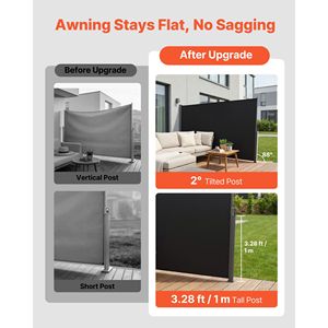 Tenda Laterale Retrattile per Patio Esterno 180x300 cm con Tessuto in Poliestere 180 G/m² Impermeabile, Protezione Solare, Schermo da 4m in Materiale PC Sail - Product Image 3