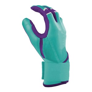Gants de frappe rembourrés turquoise avec accents violets, fermeture à enfiler, unisexe, pour entraînement adulte - Product Image 2