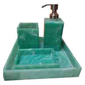 Juego de Accesorios de Baño de Resina Blanca Minimalista, Fácil de Limpiar, Estilo Rectangular Moderno - Product Image 5