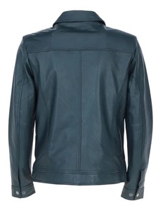 เสื้อแจ็คเก็ตหนังบอมเบอร์สีน้ำเงินสำหรับผู้ชาย รุ่นเดชอน - Product Image 3