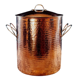 Vintage Copper Ice Bucket Round Metal Handmade Beverage <b>Cooler</b> with Crest Design Rust Resistant Industrial Design Wine <b>Cooler</b> - Product Image 4