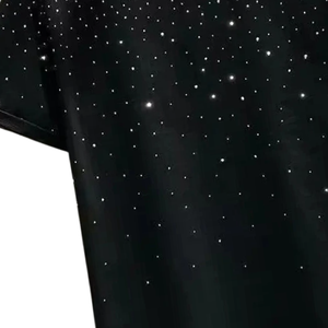 T-shirt vintage streetwear à strass pour homme, coupe oversize à épaules tombantes, motif diamant de luxe, logo personnalisé DTG, vente en gros premium - Product Image 5