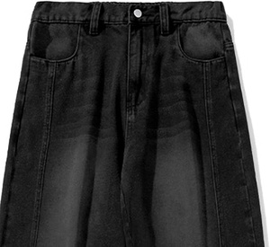 Jean bleu clair pour homme grande taille, coupe ample, jambe large, en denim, style décontracté streetwear - Product Image 2