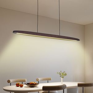 Lampadario a Sospensione LED in Legno Regolabile da 51 Pollici, Design Essenziale per Sala da Pranzo e Cucina - Lampadario con Telecomando - Product Image 3