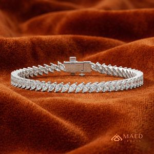 Pulsera de tenis de plata de ley 925 con moissanita, cadena fina, joyería de moda para mujer, estilo elegante moderno de Nueva York - Product Image 3
