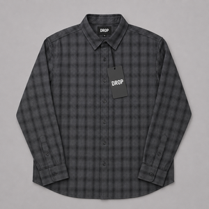 Chemise décontractée à manches longues en coton à carreaux pour homme, légère, boutonnée, respirante, tissée, fabriquée au Bangladesh - Product Image 4
