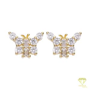 Pendientes Clásicos con Flores, Plata de Ley 925, Diamante Cultivado en Laboratorio, Chapado en Oro, Joyería de Lujo para Mujer - Product Image 5