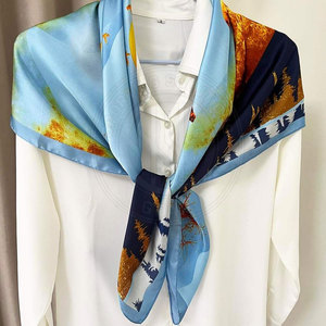 Pañuelo de seda ligero, accesorio de moda para el cuello, el cabello, los hombros y la ropa diaria. - Product Image 2