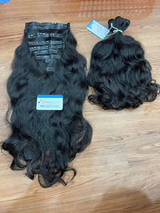 Extensiones de Cabello Natural Negro de Alta Calidad, Super Sedosas, Onduladas, 1 Juego de 3-5-7-9 Piezas, Sin Caída, Sin Enredos - Product Image 3