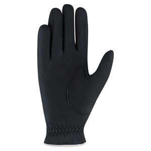 Gants d'équitation en cuir microfibre noirs à doigts entiers avec bordure rouge pour usage extérieur en hiver, unisexe, modèle à enfiler - Product Image 5