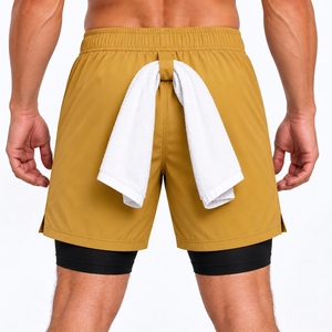 Pantalones Cortos Deportivos para Hombre con Presilla para Toalla Trasera y Capa Interior de Compresión - Product Image 2