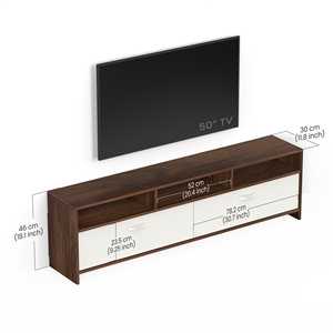 Meuble TV design moderne en bois d'ingénierie Mannsae avec étagères pour livres et présentoir décoratif pour chambre à coucher - Product Image 3