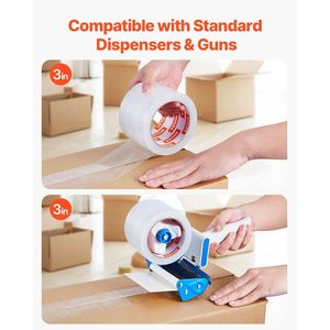 Nastro Adesivo Trasparente Resistente da 3 Pollici, 6 Rotoli da 3 Pollici x 65 Iarde, Spessore 2,7 Mil, Progettato per Imballaggi - Product Image 5