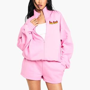 Conjuntos de Verano de Algodón para Mujer, Camiseta y Pantalones Cortos, Conjunto de Dos Piezas, Pantalones Cortos Deportivos Lisos para Mujer, Conjuntos de Pantalones Cortos Personalizados para Mujer - Product Image 2