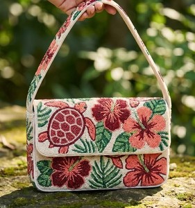 Sac à bandoulière brodé de feuilles tropicales avec perles, idéal pour les voyages et les soirées, pochette de soirée, vente en gros d'usine - Product Image 3