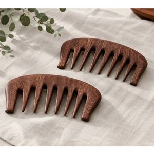 <b>Hot</b> Sale on Natural Wide Tooth Detangling Anti-Static Beard <b>Comb</b> Eco-Friendly Handmade Customized Engraved Wooden Hair <b>Comb</b> - Product Image 1