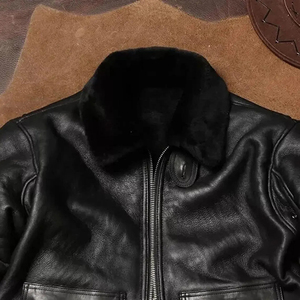 Chaqueta Bomber de Cuero PU Genuino de Primera Calidad para Hombre, Diseño Clásico y Elegante con Piel Sintética, Chaqueta Negra Cálida de Alta Demanda - Product Image 5