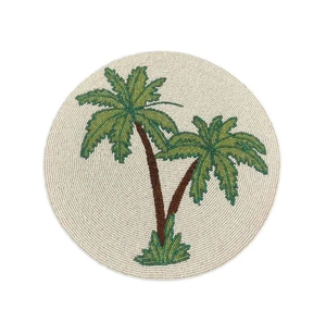 Handmade Modern Glass <b>Coaster</b> Premium Home Decor with Traditional <b>Beaded</b> Design Embroidered Seed Beads for Promotions - Product Image 1