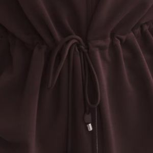 Sweat-shirt zippé avec cordon de serrage, haut décontracté athlétique à manches longues, coupe ample et confortable, vêtements personnalisés en gros - Product Image 5