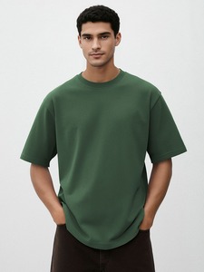Camiseta de Hombre Oversize de Algodón 100% Premium al por Mayor, de Alta Calidad, Lisa, con Hombro Caído, Ajuste Holgado Casual, Estilo Atlético, Camiseta Básica - Product Image 1