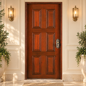GA-06S modern external Custom Hardwood Curved wooden Solid Core Room Door for apartment - Product Image 1