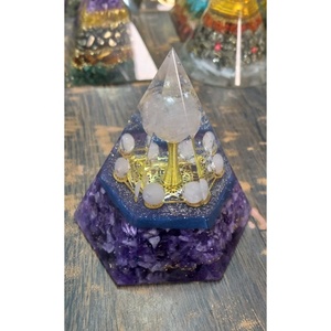 Esfera Hexagonal de Amatista Pulida y Cuarzo Rosa, Orgón Ecológico, Feng Shui, Meditación, Protección EMF, Orgonita, Venta al Por Mayor - Product Image 2