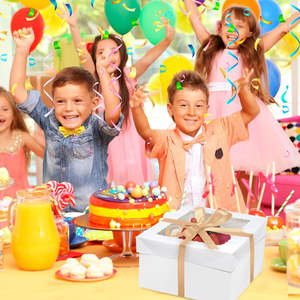 Portable Folding Clamshell <b>Cake</b> <b>Boxes</b> Eco-friendly Biodegradable Compostable Square Paper Board Glossy Lamination Embossed - Product Image 6