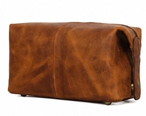 Trousse de Toilette de Voyage Vintage en Cuir Pleine Fleur Premium avec Fermeture Éclair et Poignée, Grande Capacité, Organisateur de Maquillage et Cosmétiques - Product Image 5