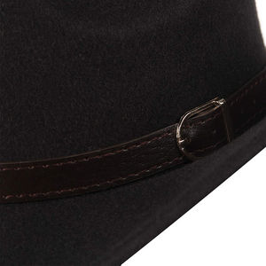 Sombrero de Vaquero Americano de Ala Ancha para Exteriores, de Cuero con Patrón Liso y Rayas, para las Cuatro Estaciones - Product Image 3