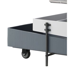 Wilkins High <b>Gloss</b> Finish Coffee <b>Table</b> with Lift Top Gray and <b>White</b> Color Scheme - Product Image 5