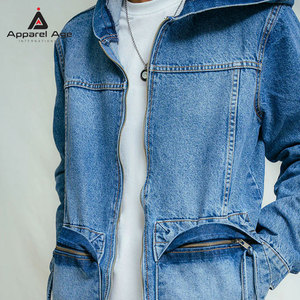เสื้อฮู้ดยีนส์ผู้ชายดีไซน์โดดเด่นขายดีที่สุด ไซส์ใหญ่ คุณภาพสูง ขายส่ง เสื้อฮู้ดยีนส์ผู้ชายสไตล์สตรีทแวร์ - Product Image 4