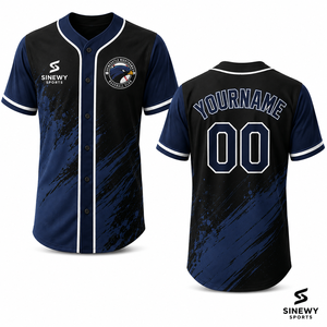 Maillot de baseball pour homme SINEWY SPORTS, personnalisé, sublimé, 100% polyester, manches courtes, évacuation de l'humidité, coupe classique - Product Image 1
