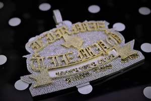 Pendentif personnalisé en moissanite VVS, initiales ou nom, style Iced Out, bicolore, bijoux hip-hop Bust Down, en argent 925 - Product Image 5