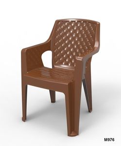 Chaise de salon en plastique moulé avec accoudoirs, dossier solide, empilable, chaise de loisirs moderne pour la maison, le jardin, le bureau - Product Image 2