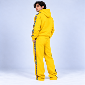 Men's Multi-Color Rhinestone Fleece <b>Hoodie</b> Two Piece Relaxed Baggy Fit Tracksuit Outdoor <b>Zip</b> Up Spring <b>Pocket</b> Sweatpants Set OEM - Product Image 3