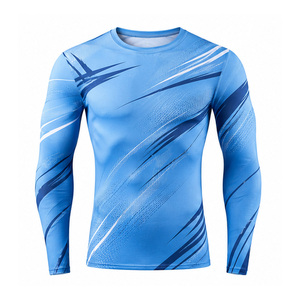 T-shirt de compression pour homme, vêtements de sport, personnalisable, séchage rapide, extensible, respirant, entraînement, fitness, haut de gamme, fournisseur OEM US - Product Image 3