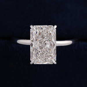 Bague de fiançailles en diamant de laboratoire taille radiant 4 carats, or 10K 14K 18K, solitaire - Product Image 6