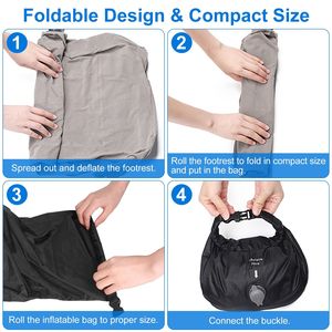 Almohada Inflable Ajustable de 3 Alturas para Descanso de Pies, Cojín de Viaje para el Cuidado de las Piernas, Alivia la Hinchazón y Mejora la Circulación Sanguínea - Product Image 6