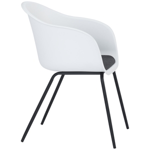 Contemporary Plastic Shell <b>Chair</b> Fabric Padded Seat Cushion Metal Legs For Hotel Bedroom Desk Dressing Table Vanity Room - Product Image 3