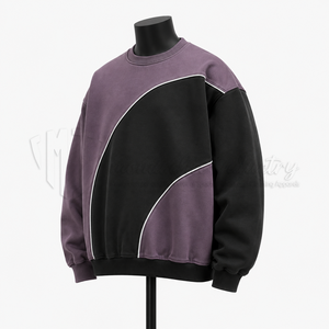 Sudadera de cuello redondo con bloques de color para hombre, sudadera informal personalizada, sudadera de algodón y forro polar, fabricante de sudaderas estilo streetwear - Product Image 3