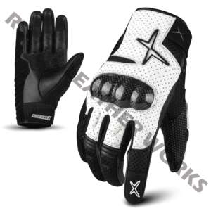 Gants de moto RIDEMAXX en cuir véritable, respirants, doublés de polaire, compatibles écran tactile, longueur poignet, pour le cyclisme et la conduite, printemps-été - Product Image 5