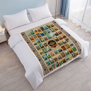 Coperta in pile sherpa stampata con mappa geografica 50*60 pollici, motivo mappa del mondo per tutte le stagioni, per casa e camera da letto - Product Image 6