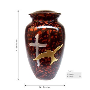 Whole Seller Silver Cremation <b>Urn</b> for Adult Ashes with Decorative Floral Pattern European Style Eco Friendly <b>Large</b> Aluminium <b>Urn</b> - Product Image 2