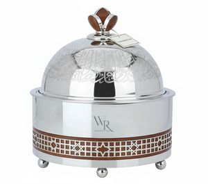 Marmite de service décorative en acier inoxydable émaillé, chauffe-plat de qualité supérieure, avec couvercle personnalisable pour table - Product Image 5