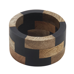 แหวนรองผ้าเช็ดปากไม้ทรงกลมทันสมัย กว้าง 5 ซม. ของตกแต่งโต๊ะอาหาร แหวนรองผ้าเช็ดปากงานฝีมืออินเดียแบบใหม่ - Product Image 1