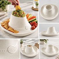 Assiette de service moderne en résine avec bol à sauce intégré, plat à apéritif, assiette à collation, vaisselle pour restaurant, décoration de table à manger à domicile