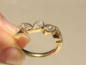 Unique Lab Grown 0.15CT Each Pear Cut Diamond 6 Stone <b>Ring</b> For Unisex 14K Solid Gold Party Proposal Gift For Girlfriend - Product Image 1