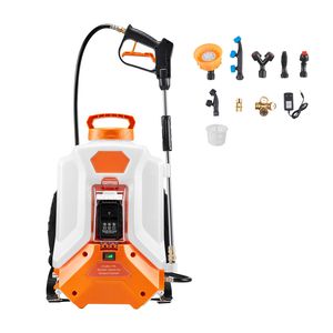 "4 Gallon Plastic Battery-<b>Powered</b> Backpack <b>Sprayer</b> with 2 Wands & 8 Nozzles Adjustable 0-90 PSI 4-Hour Runtime" - Product Image 6